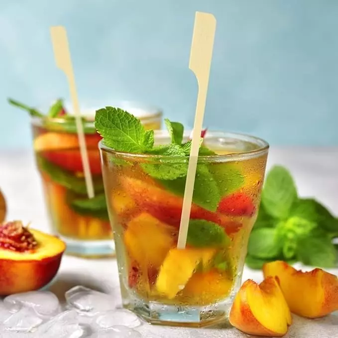 UMBRELLA CORPORATION 10 inch (254 mm) Disposable Wooden Paddle Skewers  for Parties, Weddings, Events (Pack of 100)