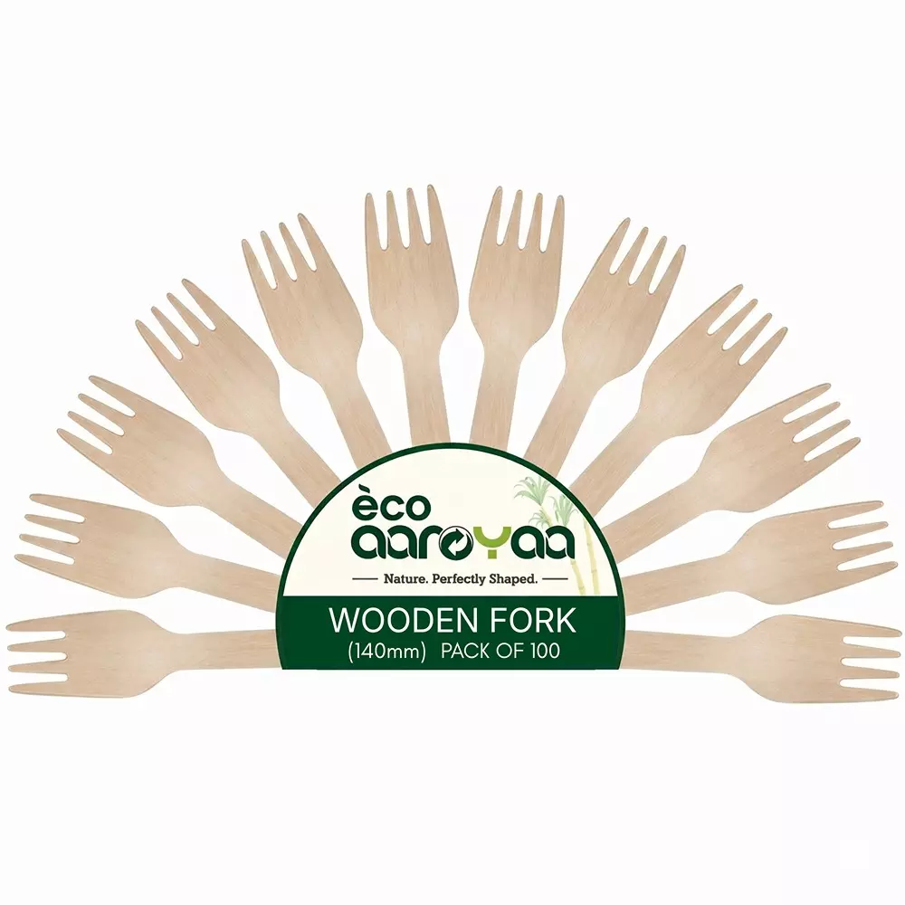 eco-aaroyaa-fork-disposable-wooden-fork-spoon-natural-brown-14-cm-length-for-hot-cold-foods-pack-of-100-pcs