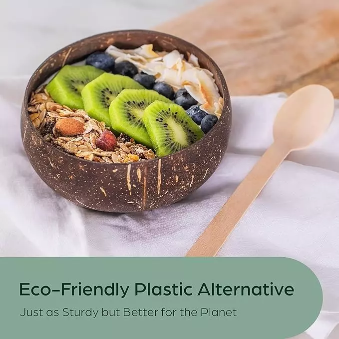 UMBRELLA CORPORATION 160 mm Disposable Spoons Wooden Body  for Parties, Weddings, Events (Pack of 100)