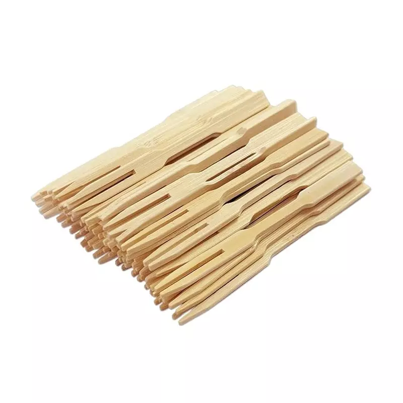 UMBRELLA CORPORATION 90 mm Disposable Wooden Fruit Forks  for Parties, Weddings, Events (Pack of 200)