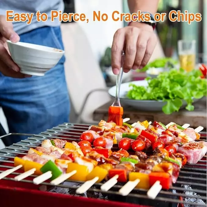 UMBRELLA CORPORATION 16 inch (406.4 mm) Disposable Bamboo Paddle Skewers  for Parties, Weddings, Events (Pack of 100)