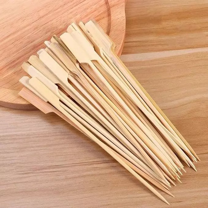 UMBRELLA CORPORATION 16 inch (406.4 mm) Disposable Bamboo Paddle Skewers  for Parties, Weddings, Events (Pack of 100)