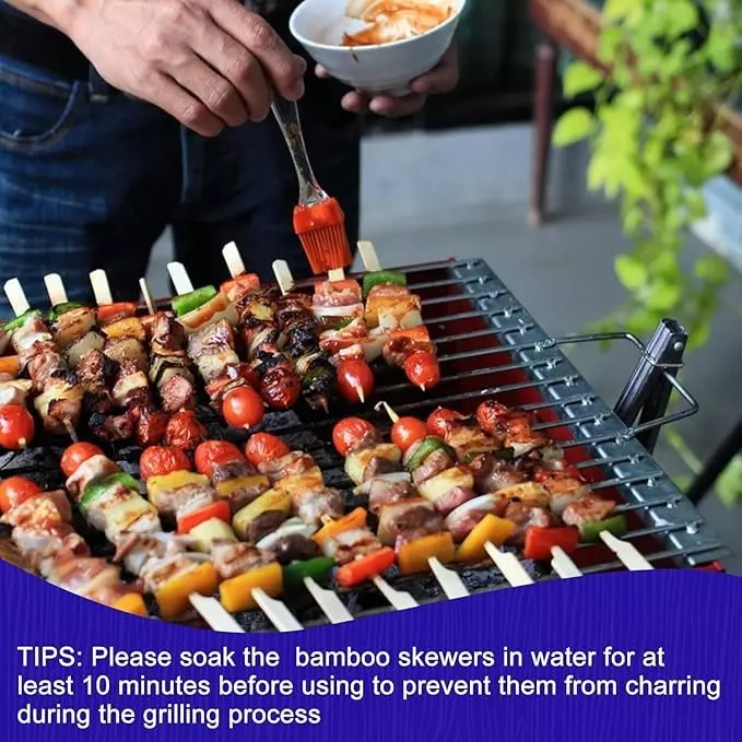 UMBRELLA CORPORATION 8 inch (203.2 mm) Disposable Wooden Paddle Skewers  for Parties, Weddings, Events (Pack of 100)