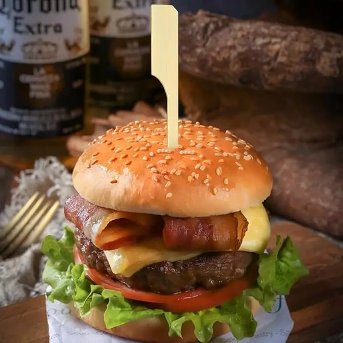 UMBRELLA CORPORATION 8 inch (203.2 mm) Disposable Wooden Paddle Skewers  for Parties, Weddings, Events (Pack of 100)