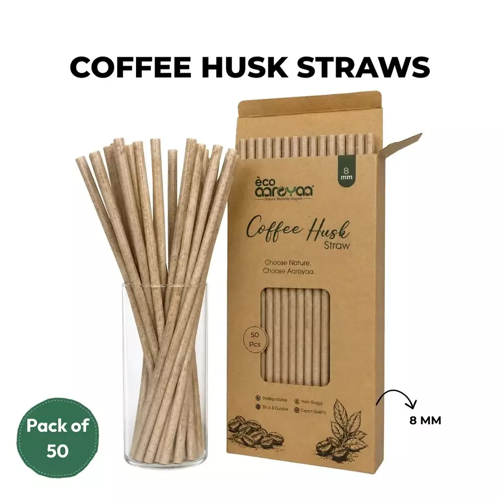eco-aaroyaa-coffee-husk-straw-sugarcane-bagasse-natural-finish-natural-brown-21-cm-length-8-mm-diameter-for-cold-beverages-pack-of-50-pcs