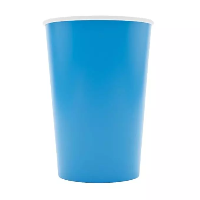 UMBRELLA CORPORATION 250 ml Disposable Paper Cups Blue Color Solid Print Pattern (Pack of 100)