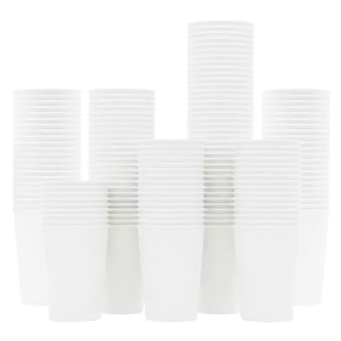 UMBRELLA CORPORATION 250 ml Disposable Paper Cups White Color Solid Print Pattern (Pack of 100)