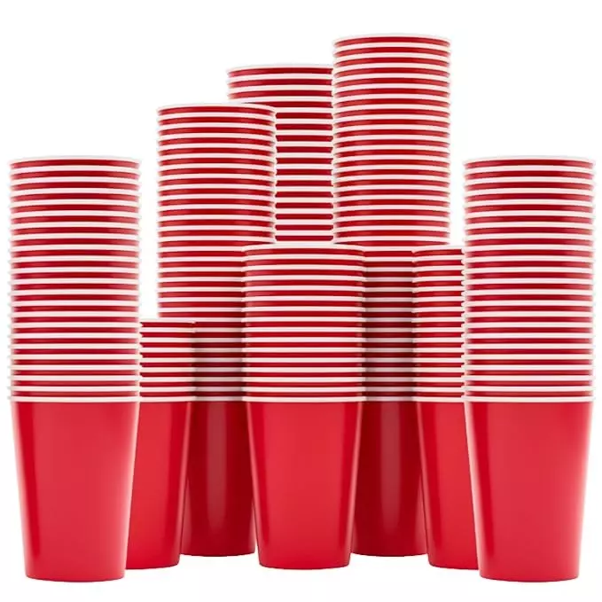 UMBRELLA CORPORATION 250 ml Disposable Paper Cups Red Color Solid Print Pattern (Pack of 100)