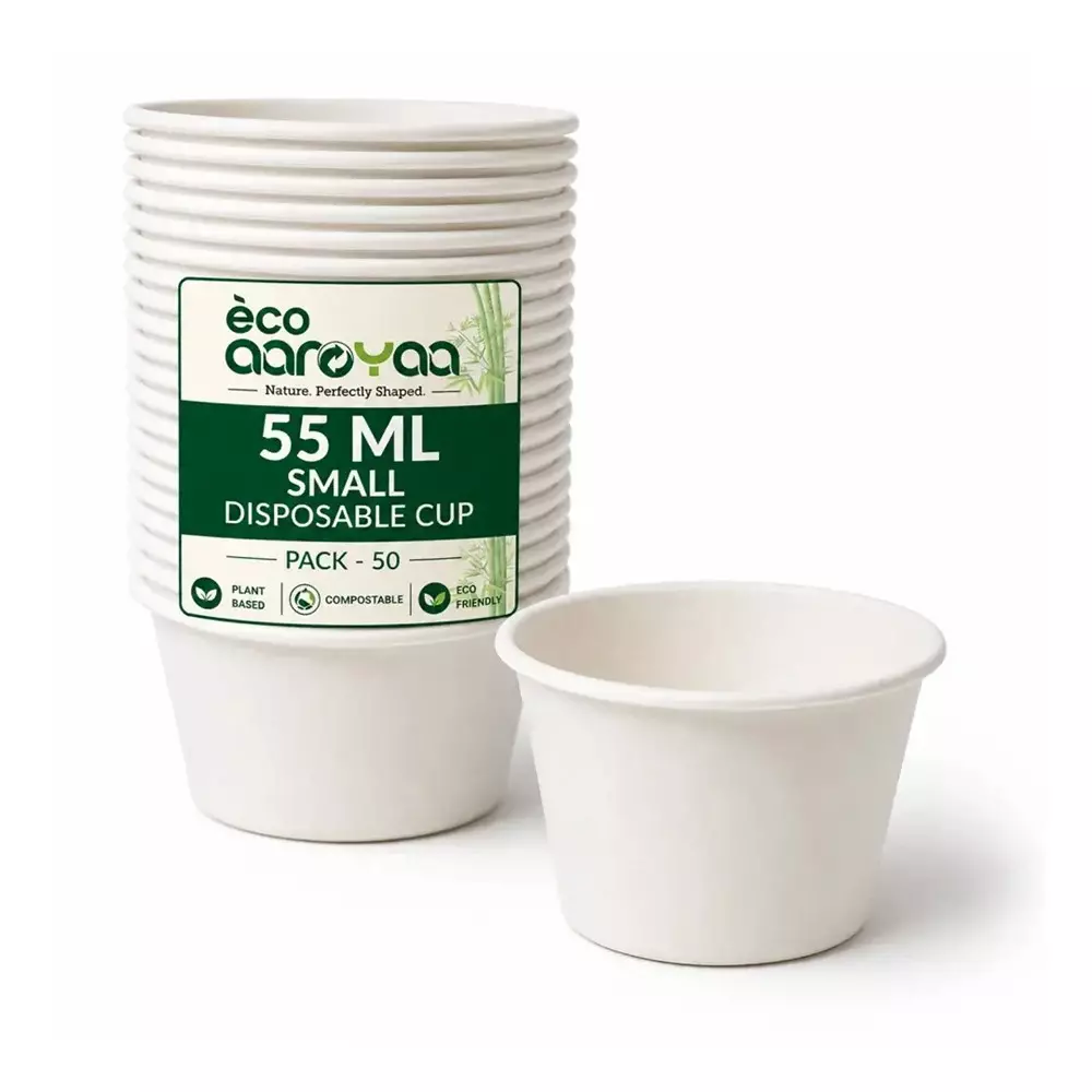 eco-aaroyaa-disposable-tea-cup-glass-sugarcane-bagasse-white-55-ml-for-hot-tea-coffee-and-beverages-pack-of-50-pcs