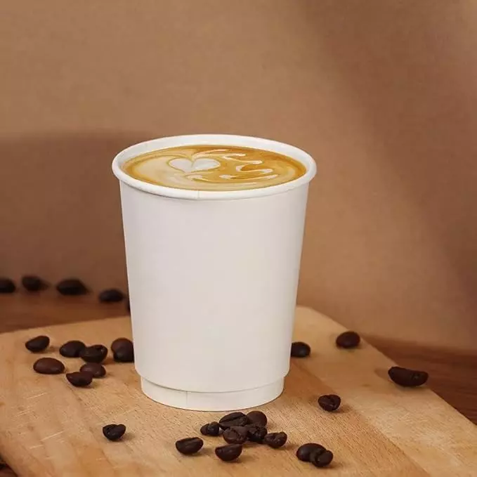 UMBRELLA CORPORATION 250 ml Disposable Paper Cups 600 GSM Thick Wall White Color Solid Print Pattern (Pack of 100)