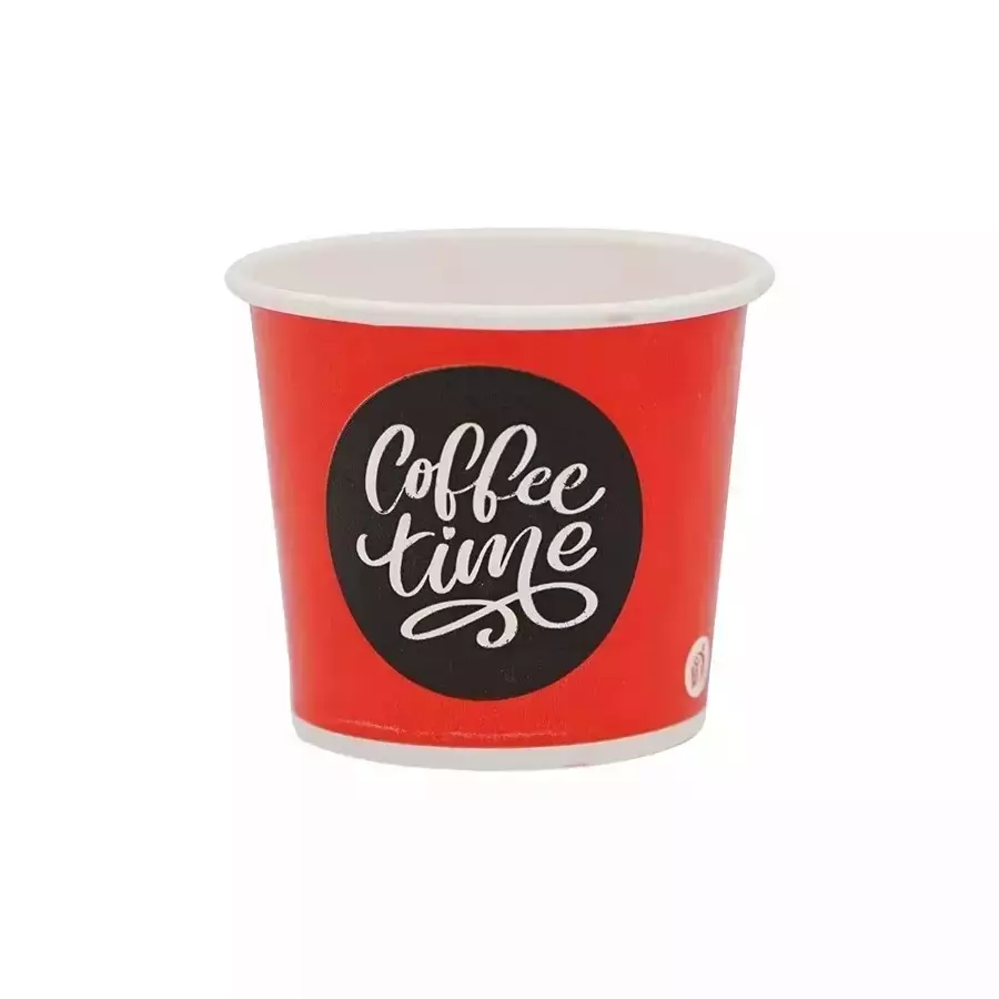 Generic 100 ml Disposable Coffee Cup Red (Pack of 400 Pcs)