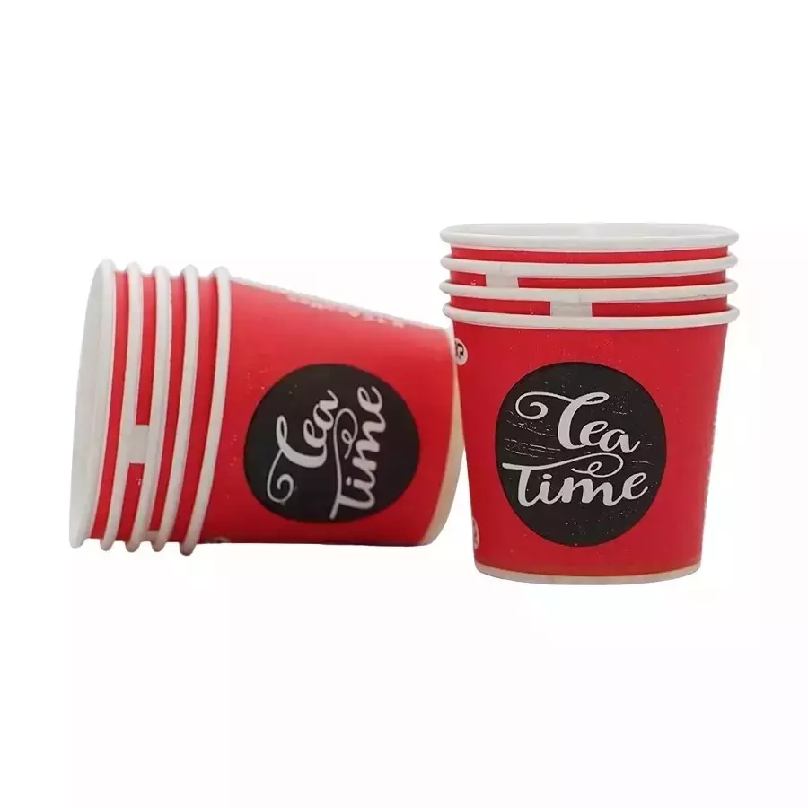 Generic 100 ml Disposable Coffee Cup Red (Pack of 400 Pcs)