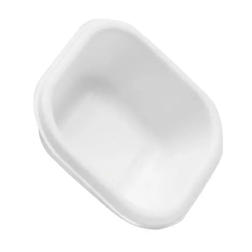 Eco Infinity Disposable Kiwi Bowl Rectangle Shape White Sugarcane Bagasse 120 ml Capacity for Serving Snack & Dinner Foods, (Pack of 100 Pcs)
