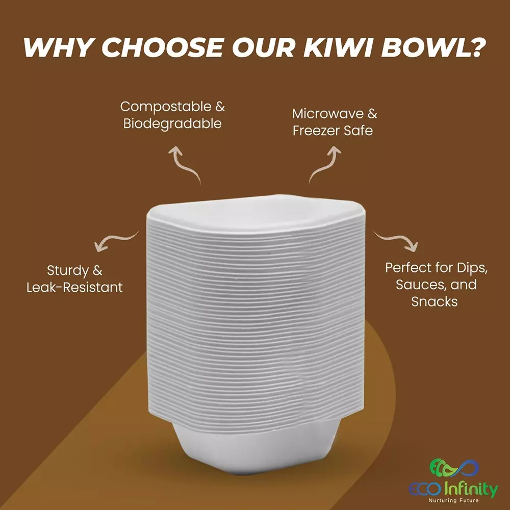 eco-infinity-disposable-kiwi-bowl-rectengle-shape-white-sugarcane-bagasse-120-ml-capacity-for-serving-snack-dinner-foods-pack-of-100-pcs