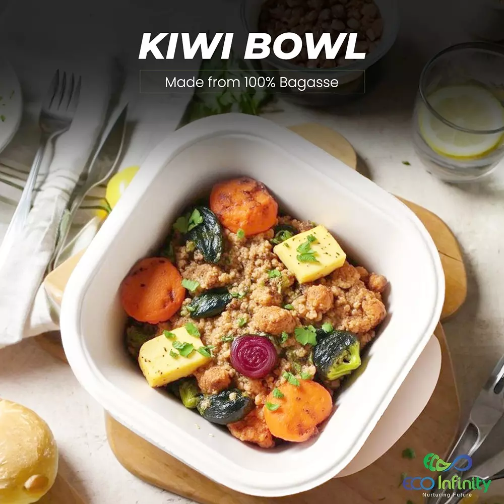 eco-infinity-disposable-kiwi-bowl-rectengle-shape-white-sugarcane-bagasse-120-ml-capacity-for-serving-snack-dinner-foods-pack-of-50-pcs