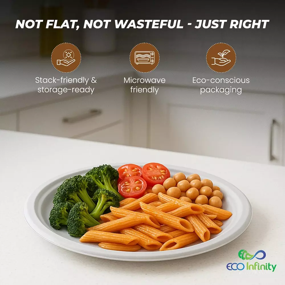 eco-infinity-disposable-plate-round-shape-white-sugarcane-bagasse-7-inch-1778-cm-size-for-serving-snack-dinner-foods-pack-of-100-pcs