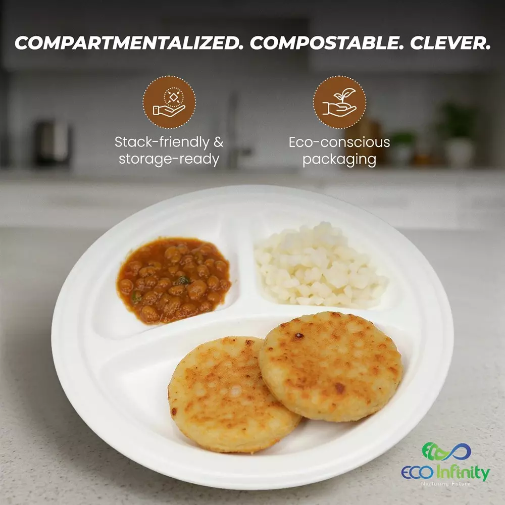 eco-infinity-3-compartment-sectioned-disposable-plate-round-shape-white-sugarcane-bagasse-10-inch-254-cm-size-for-serving-snack-dinner-foods-pack-of-25-pcs