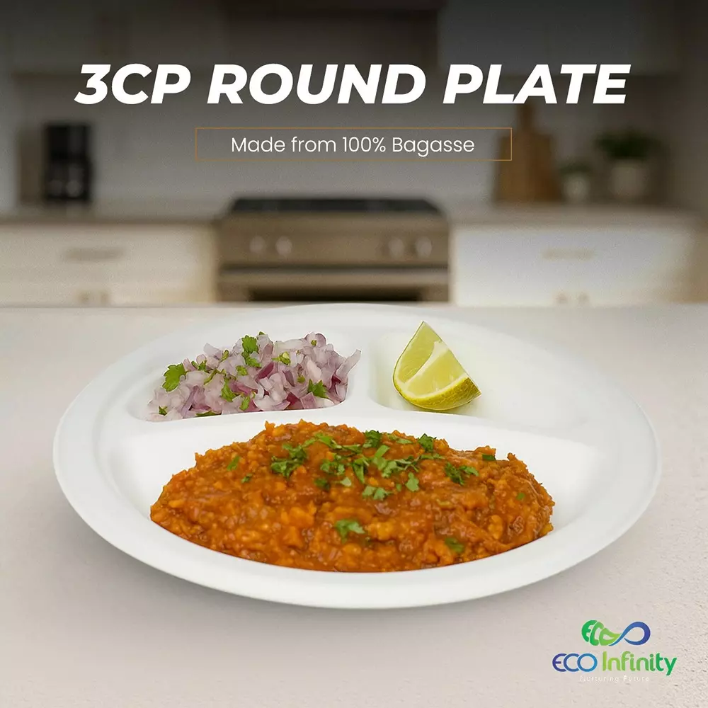 eco-infinity-3-compartment-sectioned-disposable-plate-round-shape-white-sugarcane-bagasse-10-inch-254-cm-size-for-serving-snack-dinner-foods-pack-of-25-pcs