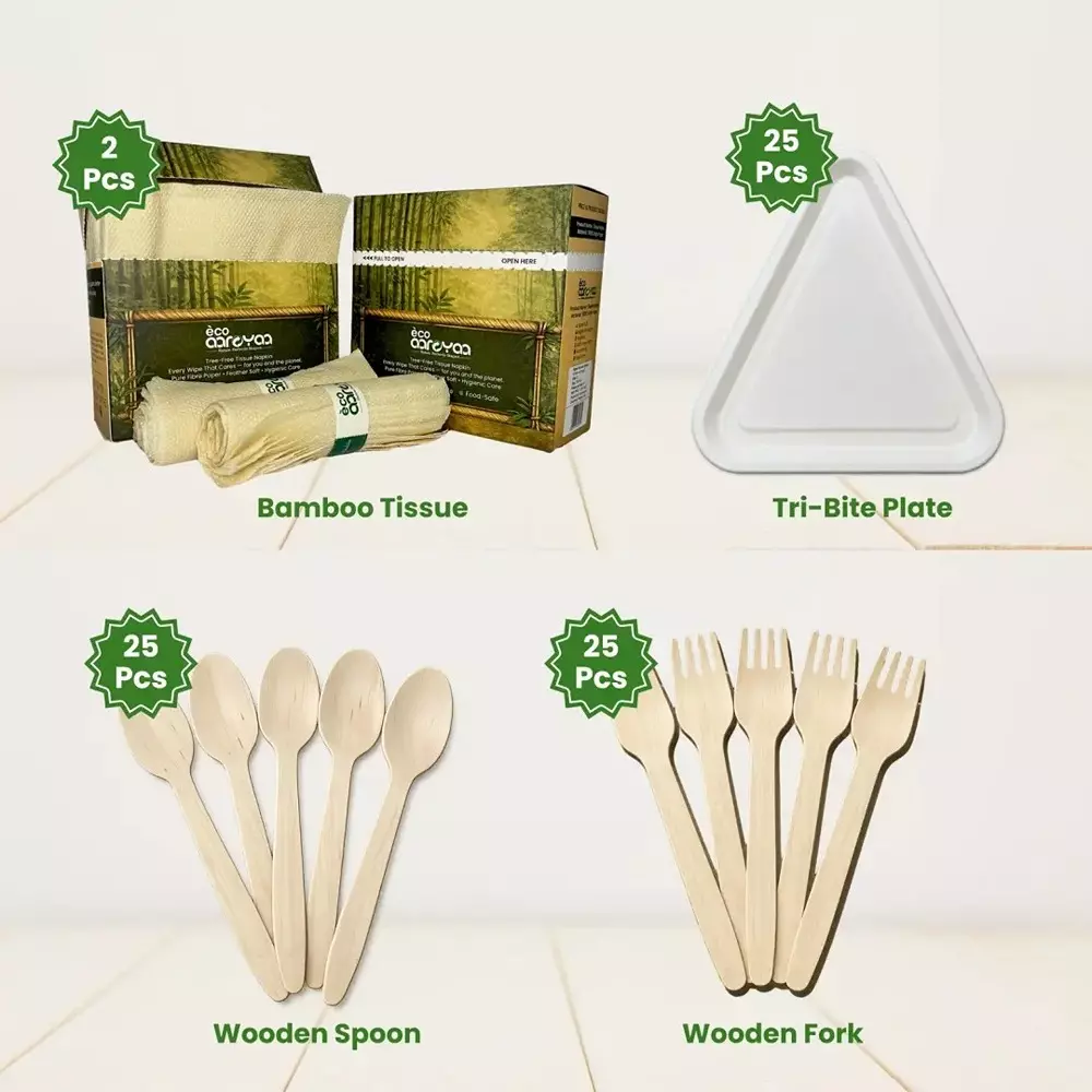 eco-aaroyaa-mega-party-pack-sugarcane-bagasse-smooth-finish-white-for-25-people-serving