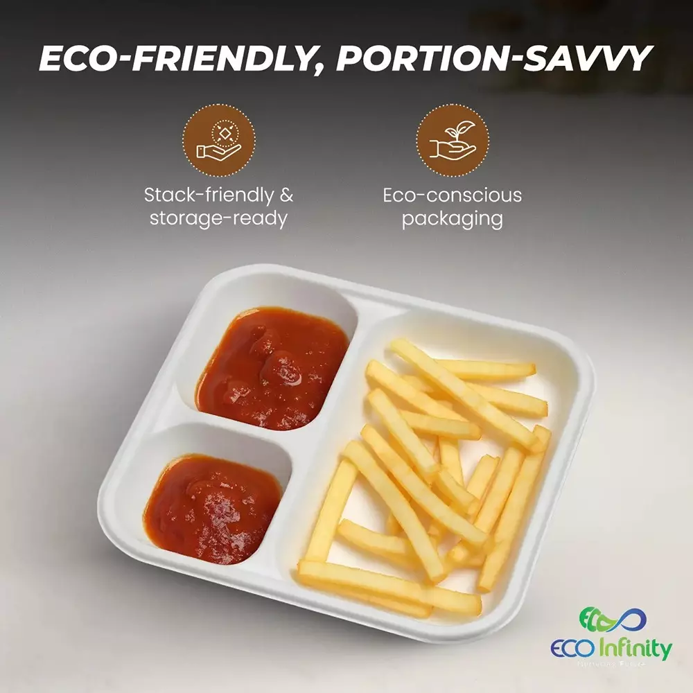 eco-infinity-sectioned-disposable-plate-rectangular-white-3-compartments-2286-mm-9-inch-plate-size-pack-of-100