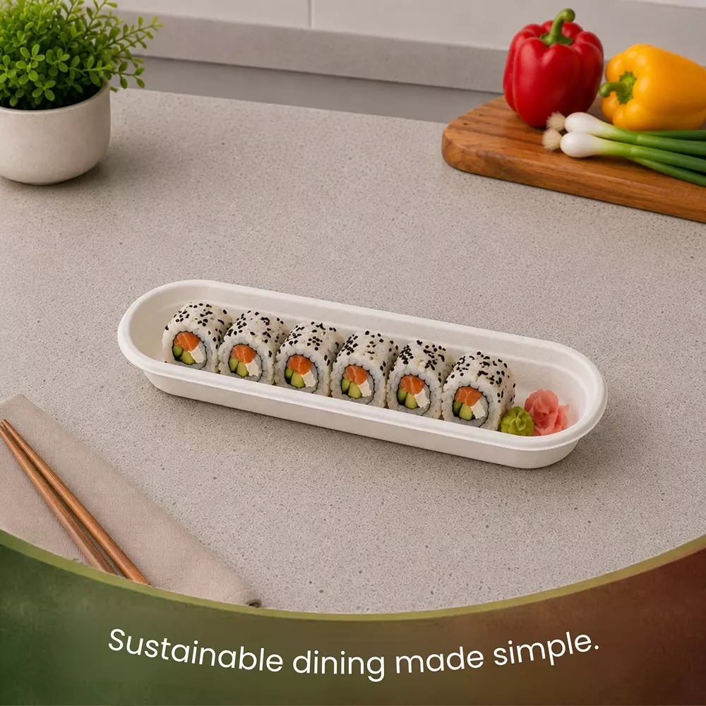 eco-aaroyaa-shushi-tray-sugarcane-bagasse-white-for-serving-snack-dinner-foods-pack-of-50-pcs