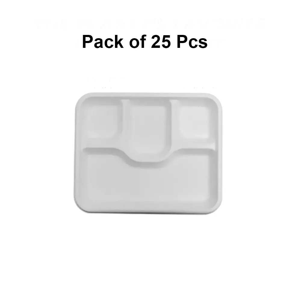 eco-infinity-sectioned-disposable-plate-rectangular-white-4-compartments-2794-mm-11-inch-plate-size-pack-of-25