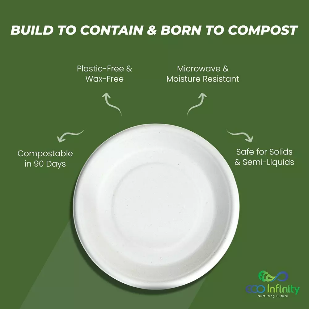 eco-infinity-disposable-plate-round-shape-white-sugarcane-bagasse-6-inch-1524-cm-size-for-serving-snack-dinner-foods-pack-of-50-pcs