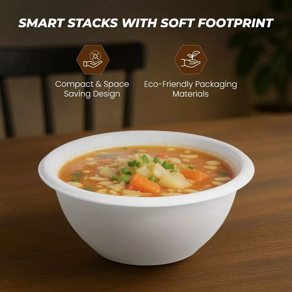 eco-infinity-disposable-bowl-round-shape-white-sugarcane-bagasse-240-ml-capacity-for-serving-snack-dinner-foods-pack-of-100-pcs