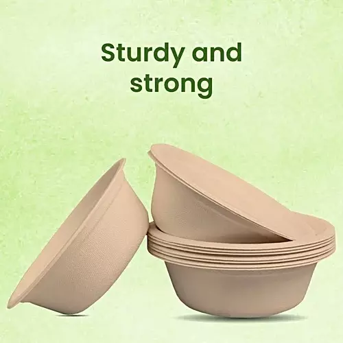 Origami Pulp 25 Bowls 101 mm (4 inch) Biodegradable & Eco-friendly Sugarcane Paper White, 584 (Pack of 6 Packets)
