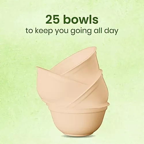 Origami Pulp 25 Bowls 101 mm (4 inch) Biodegradable & Eco-friendly Sugarcane Paper White, 584 (Pack of 6 Packets)