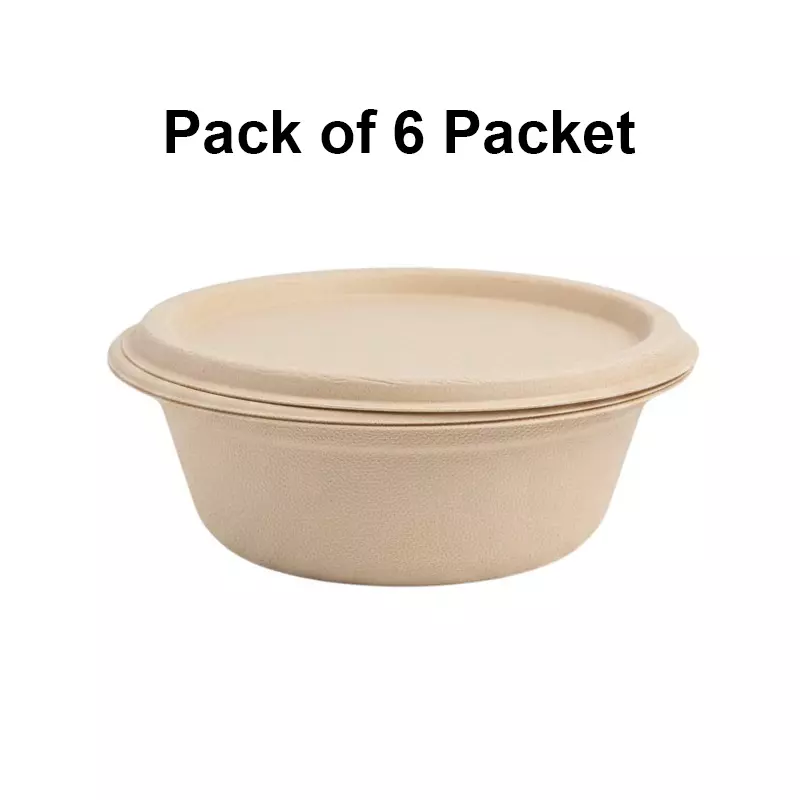 Origami Pulp 25 Bowls 101 mm (4 inch) Biodegradable & Eco-friendly Sugarcane Paper White, 584 (Pack of 6 Packets)