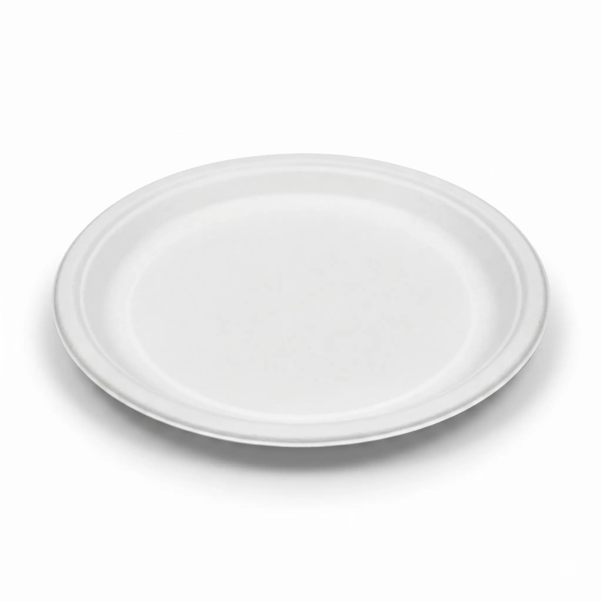 Eco Infinity Disposable Plate Round Shape White Sugarcane Bagasse 7 Inch (17.78 cm) Size for Serving Snack & Dinner Foods, (Pack of 25 Pcs)