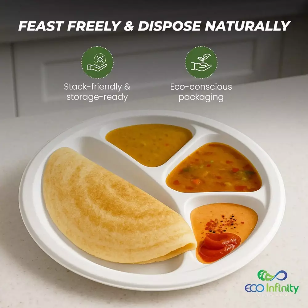 eco-infinity-sectioned-disposable-plate-round-white-4-compartments-3048-mm-12-inch-plate-size-pack-of-100