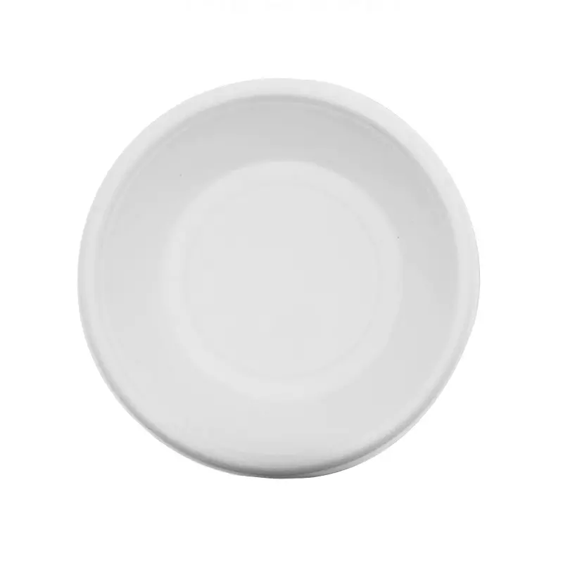 Eco Infinity Disposable Bowl Round Shape White Sugarcane Bagasse 350 ml Capacity for Serving Snack & Dinner Foods, (Pack of 100 Pcs)