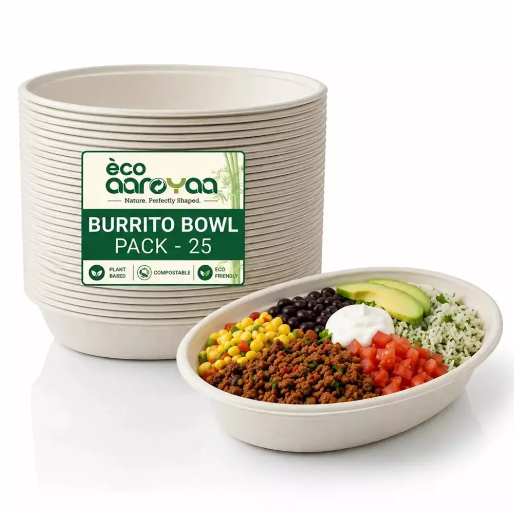 eco-aaroyaa-disposable-burrito-bowl-with-lid-sugarcane-bagasse-white-for-salads-rice-bowls-noodles-burritos-and-takeaway-meals-pack-of-25-pcs