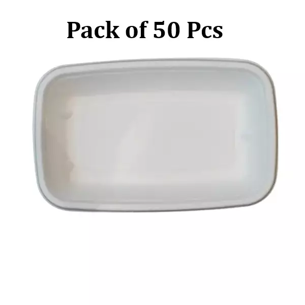 eco-aaroyaa-mini-tray-sugarcane-bagasse-white-for-serving-snack-dinner-foods-pack-of-50-pcs