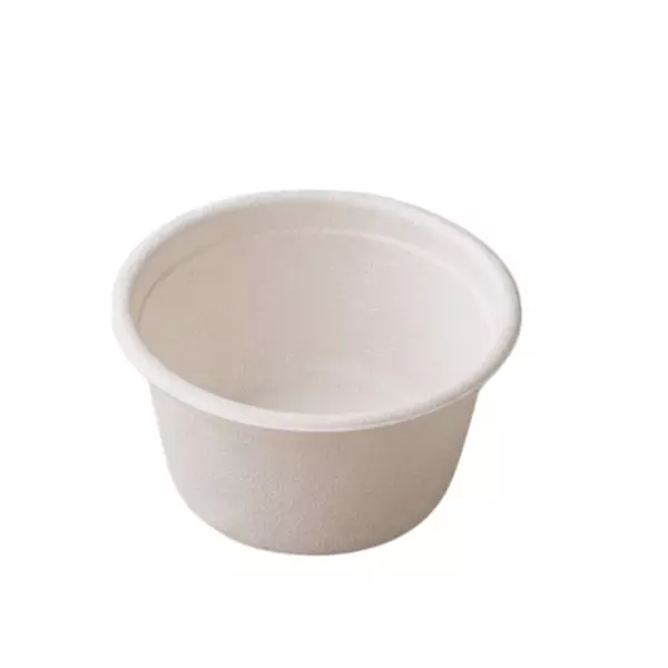 Eco Aaroyaa Dip Cup with Lid Sugarcane Bagasse White 110 ml for Serving Snack & Foods, (Pack of 50 Pcs)