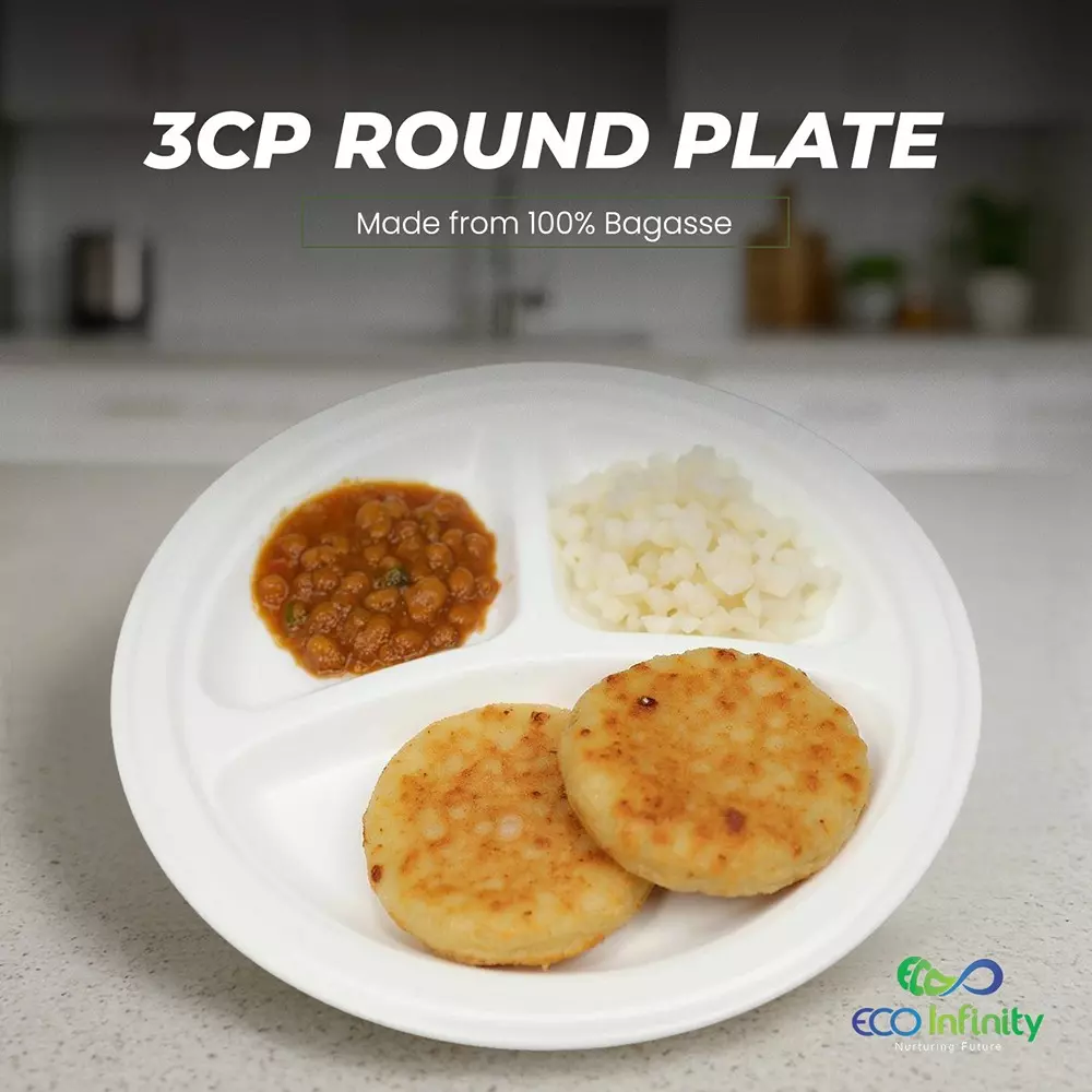 eco-infinity-3-compartment-sectioned-disposable-plate-round-shape-white-sugarcane-bagasse-9-inch-2286-cm-size-for-serving-snack-dinner-foods-pack-of-25-pcs