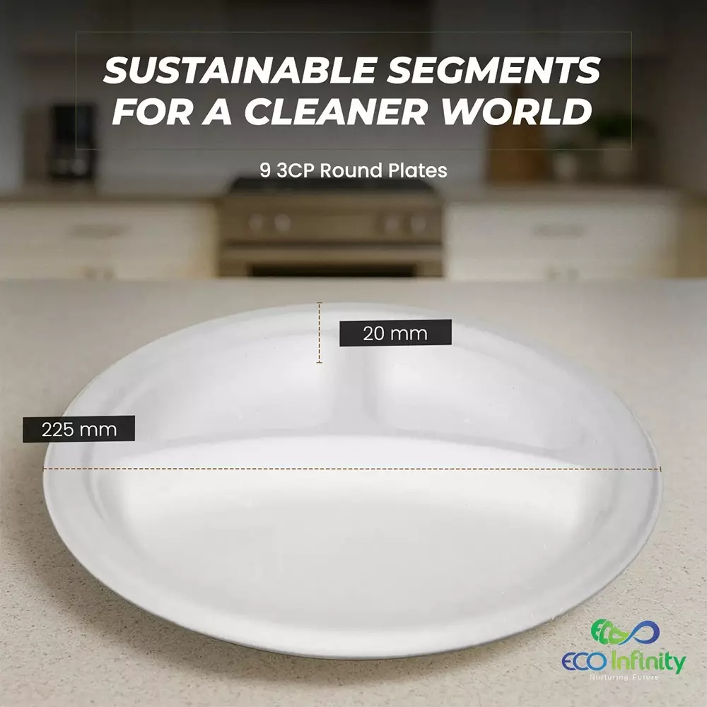 eco-infinity-sectioned-disposable-plate-round-white-3-compartments-2286-mm-9-inch-plate-size-pack-of-100