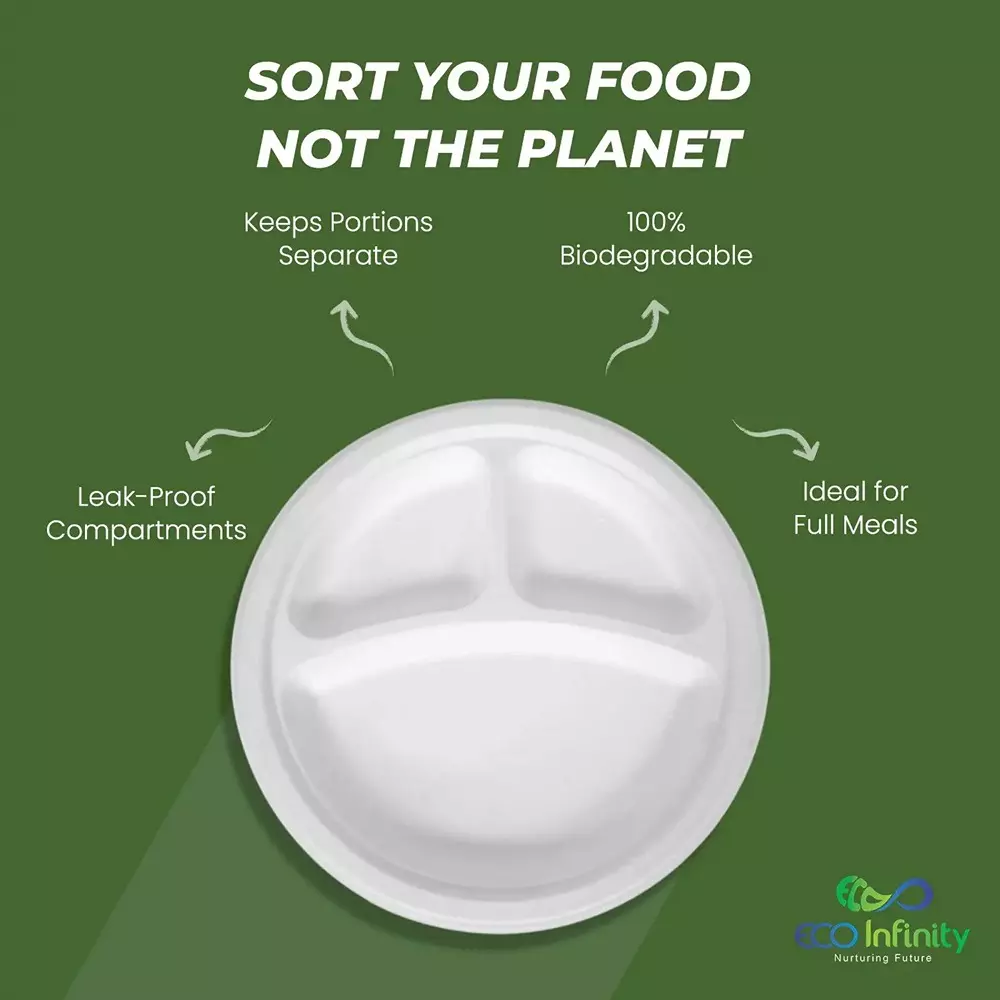eco-infinity-sectioned-disposable-plate-round-white-3-compartments-2286-mm-9-inch-plate-size-pack-of-100