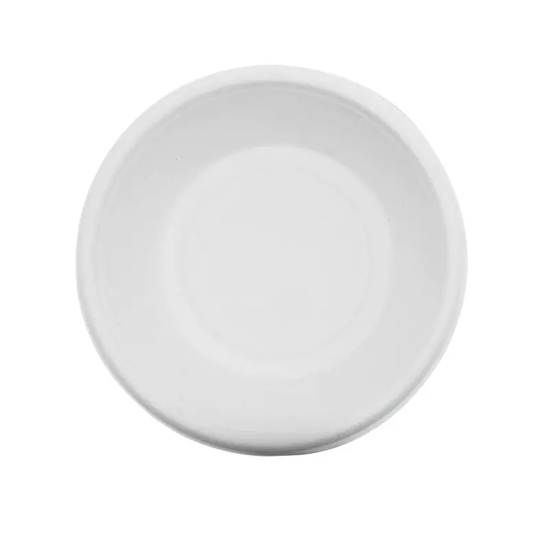 Eco Infinity Disposable Bowl Round Shape White Sugarcane Bagasse 350 ml Capacity for Serving Snack & Dinner Foods, (Pack of 50 Pcs)