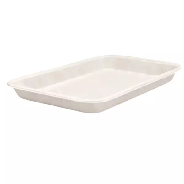 Eco Aaroyaa 4D Grand Tray Sugarcane Bagasse Matte White for Serving Snack & Foods, (Pack of 50 Pcs)