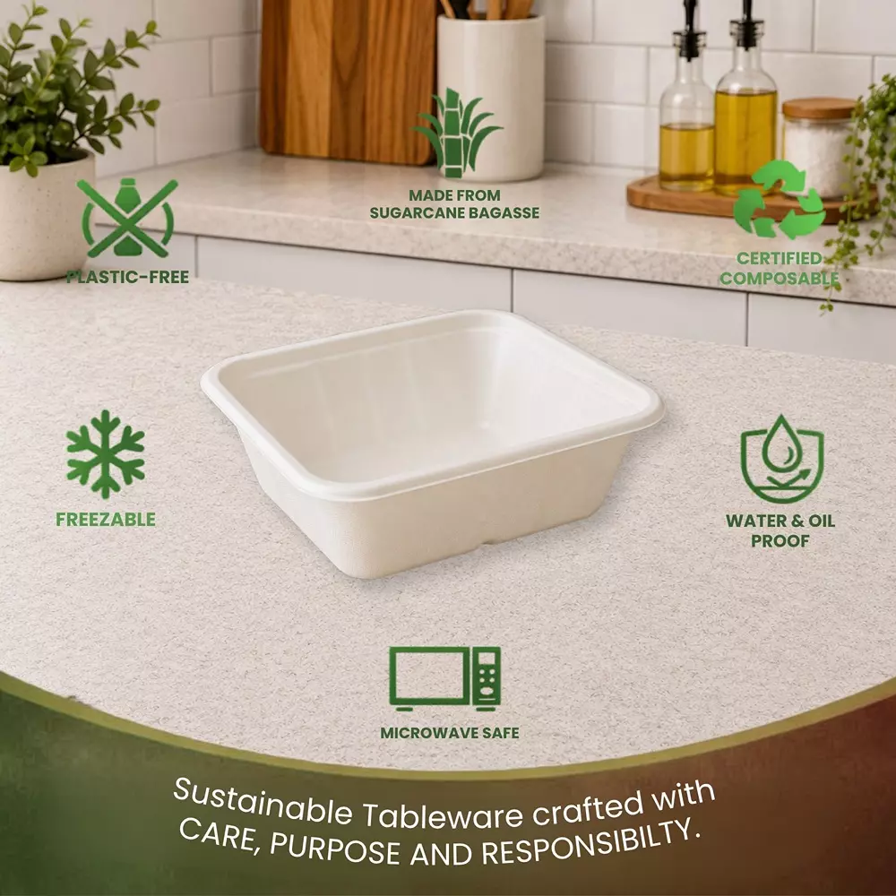 eco-aaroyaa-container-with-lid-sugarcane-bagasse-white-500-ml-capacity-for-serving-snack-dinner-foods-pack-of-25-pcs