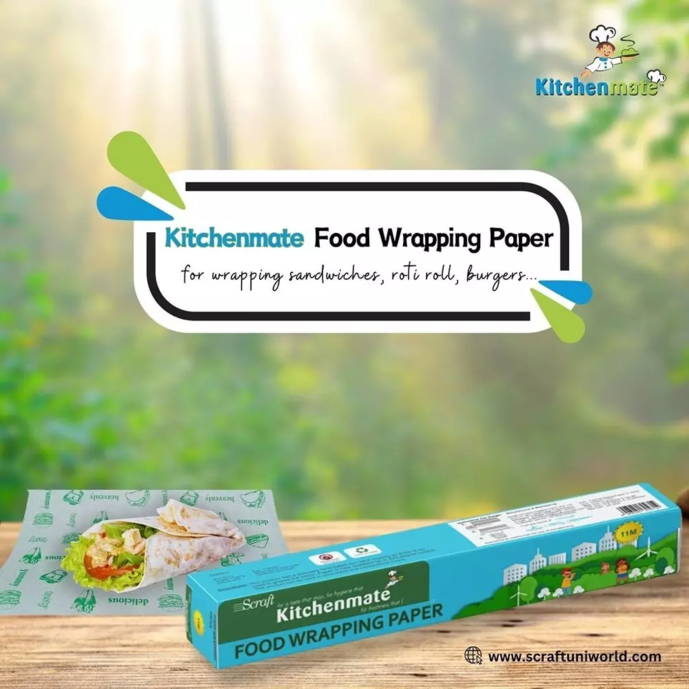 Kitchenmate Non-Sticky Food Wrapping Paper 9+2 m, White (Pack of 50 Box)
