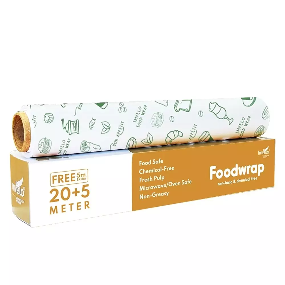 Imvelo Food Wrapping Paper Roll 25 m Length Non Stick, Oil Proof Butter Paper White (Pack of 49 Rolls)