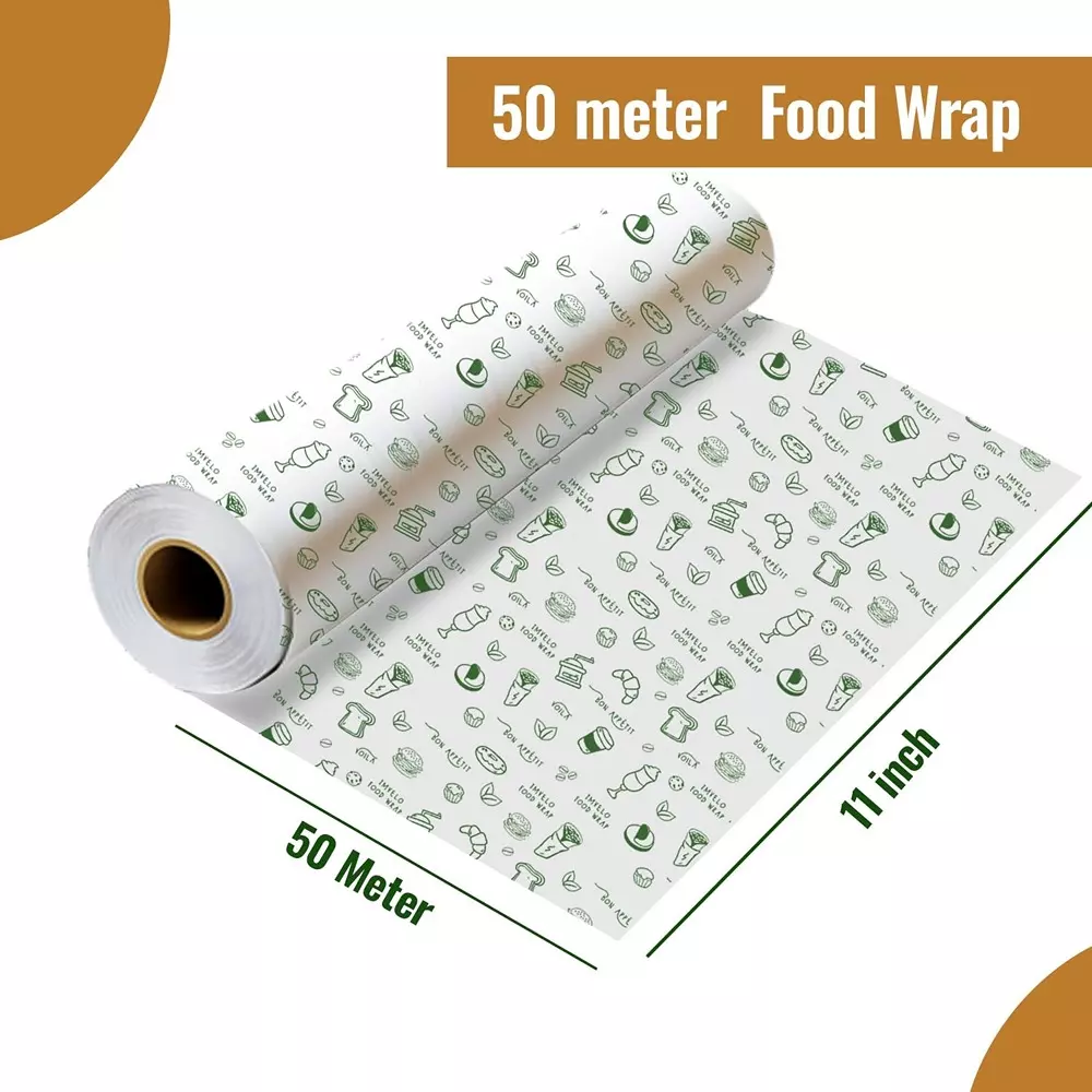 Imvelo Food Wrapping Paper Roll 50 m Length Eco-Friendly Non Stick White (Pack of 36 Rolls)