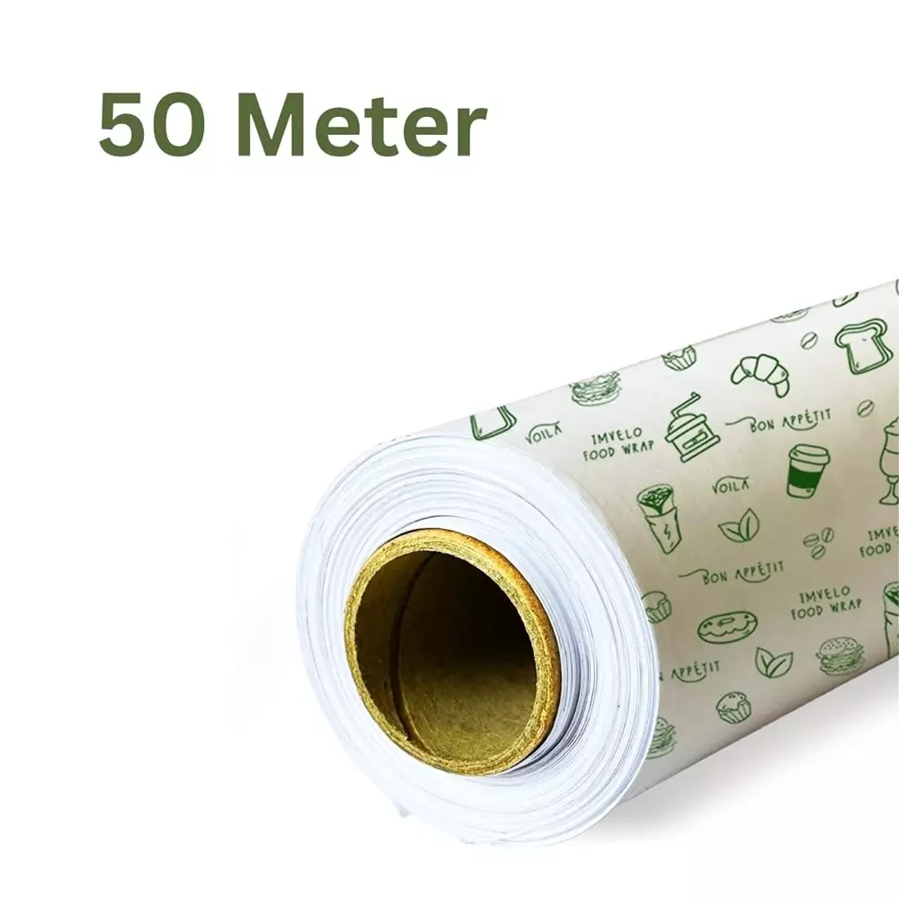 Imvelo Food Wrapping Paper Roll 50 m Length Eco-Friendly Non Stick White (Pack of 36 Rolls)