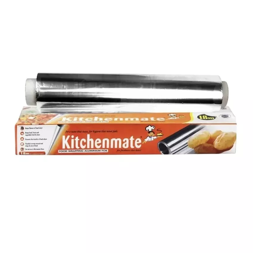 Kitchenmate Food Wrapping Aluminium Foil 18 m, Silver(Pack of 50 Box)