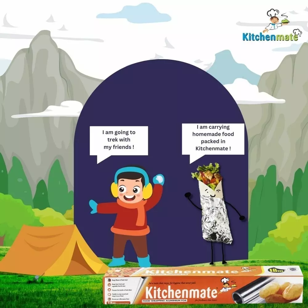 Kitchenmate Food Wrapping Aluminium Foil 18 m, Silver(Pack of 50 Box)