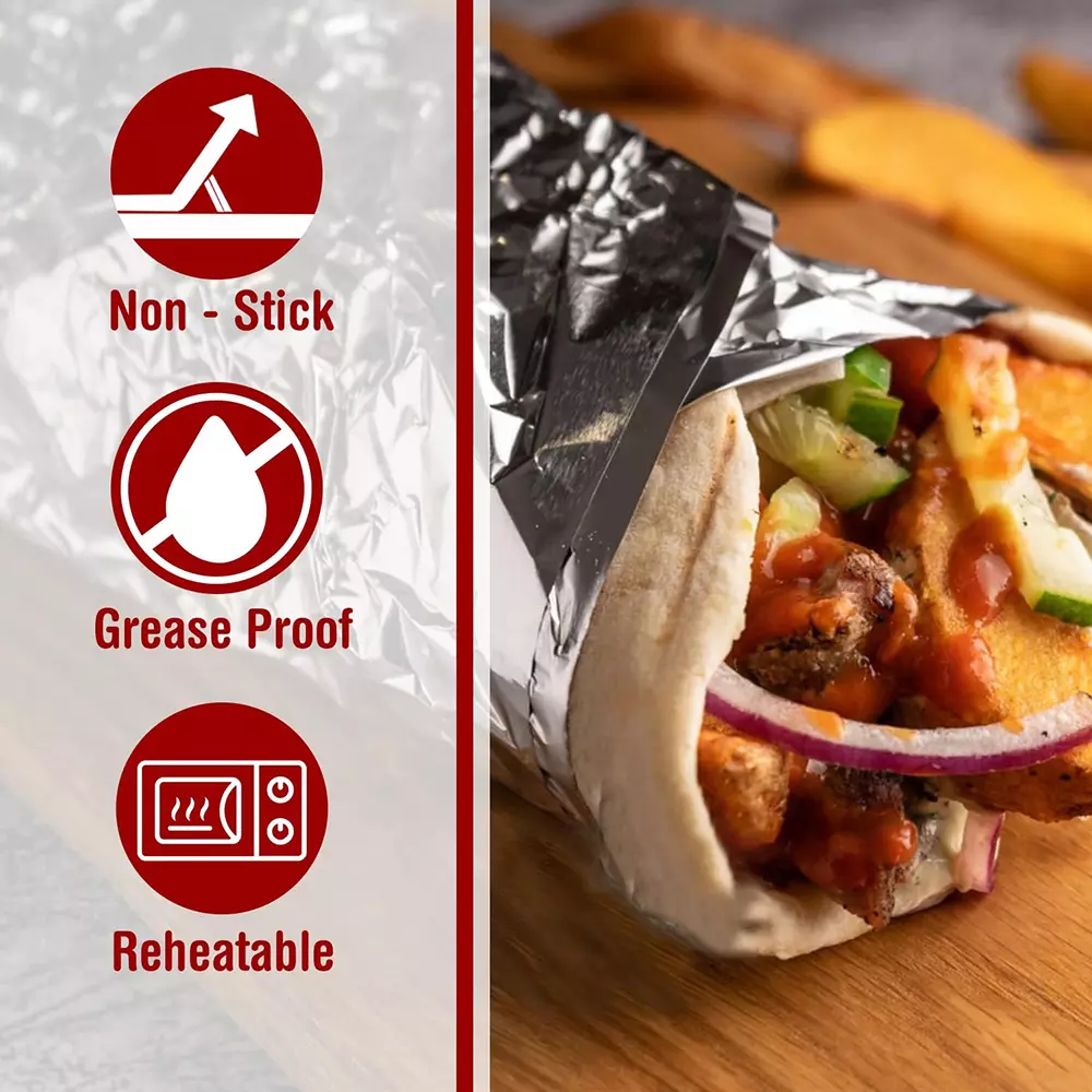 EZEE Aluminium Foil 14 Microns 72 m Sliver for Cooking, Baking, Packing and Serving Foods